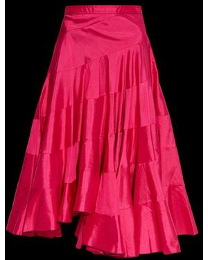 Tory Burch Silk Skirt With An Asymmetric Cut - Pink