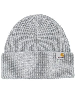 Carhartt Gabe Logo Patch Ribbed-Knit Beanie - Grey