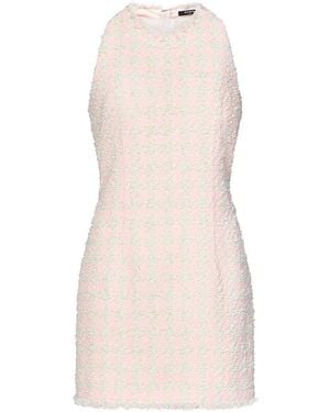 Balmain Tweed Sleeveless Mini Dress - Natural