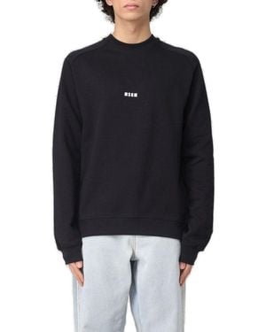 MSGM Logo Detailed Crewneck Sweatshirt - Blue