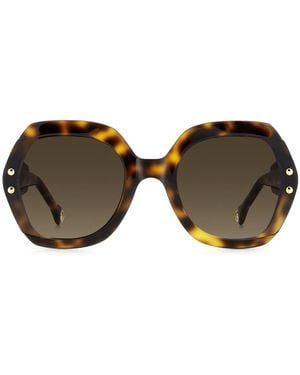Carolina Herrera Oversized Butterfly Frame Full Rim Sunglasses - Black