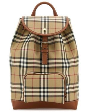 Burberry Checked Buckle Detailed Backpack - Multicolour
