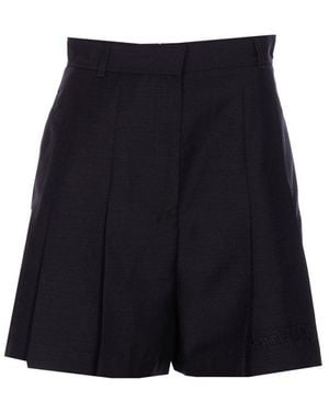 McQueen Pleated Tailored Shorts - Blue