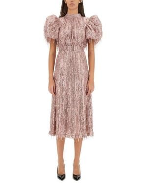 ROTATE BIRGER CHRISTENSEN Fringe Embellished Mini Dress - Pink