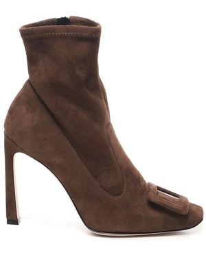 ブーツその他 ROGER VIVIER CHOC HEEL BOOTS Roger Vivier Choc Heel Boots in Black | Lyst