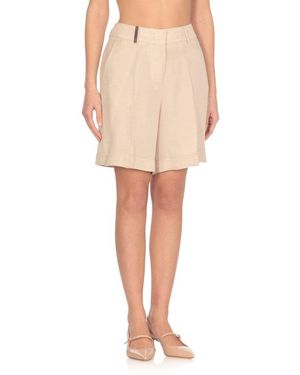 ショートパンツ PESERICO Short with pleats and stretch cotton Peserico Pleated Shorts in Natural | Lyst