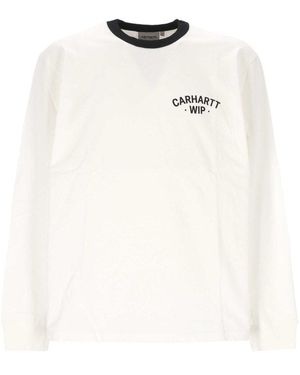 Carhartt Logo-Printed Long-Sleeved T-Shirt - White