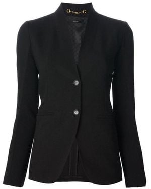 Gucci Single Breasted Stylised Blazer - Black