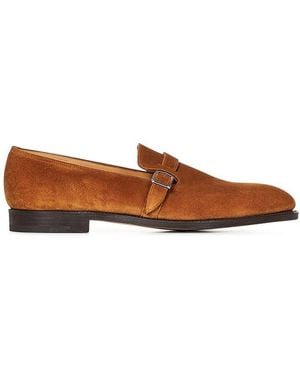 John Lobb Buckle-Detailed Almond Toe Loafers - Brown