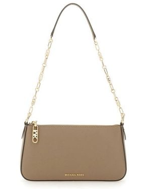 MICHAEL Michael Kors Empire Chain-Linked Medium Shoulder Bag - Natural