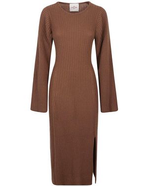 CRI.DA Asiago Ribbed Knit Dress - Brown