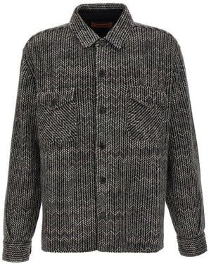Missoni Chevron Long Sleeved Buttoned Shirt - Grey