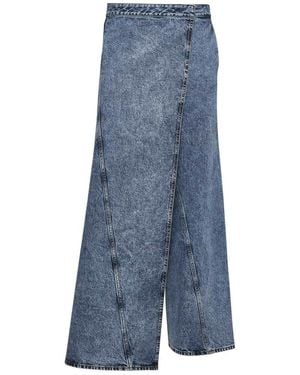 Alaïa Wide Leg Wrap Jeans - Blue