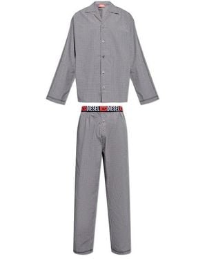 DIESEL Set-Paul-D-Core Checked Pyjama Set - Grey