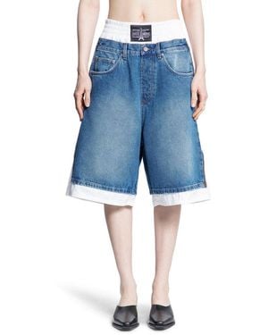 Jean Paul Gaultier Mid Rise Loose Fit Denim Shorts - Blue