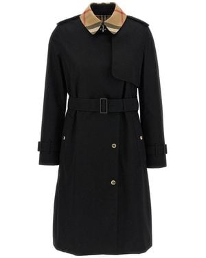 Burberry Sandridge Belted Waist Trench Coat - Black