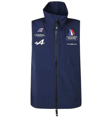 K-Way Zip-Up High-Neck Vest - Blue