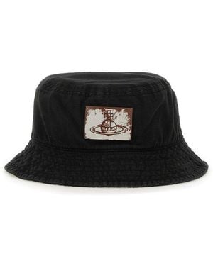 Vivienne Westwood Bucket Hat With Logo - Black