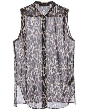 AllSaints Sleeveless Printed Blouse - Grey