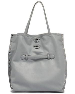 Zanellato A'Spasso Foldover Top Medium Tote Bag - Gray