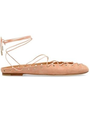 Chloé Ghillies Almond Toe Ballerina Shoes - White