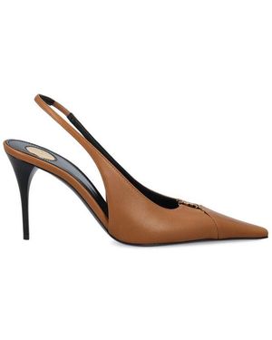 Saint Laurent Babylone Breteuil Slingback Pumps - Brown