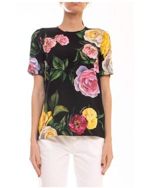 Dolce & Gabbana Floral Printed Blouse - Black