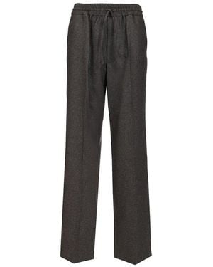 Drole de Monsieur Drawstring Pleated Trousers - Grey