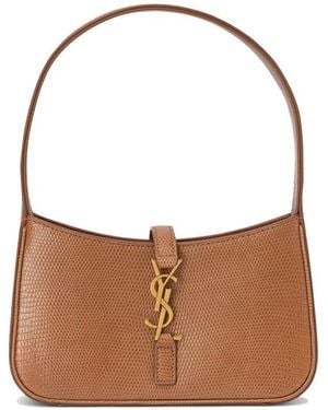 Saint Laurent Structured Shoulder Bag - Brown