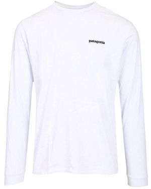 Patagonia Logo Long Sleeve T-Shirt - White