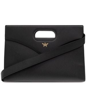 MCM Diamond Logo Detailed Clutch Bag - Black