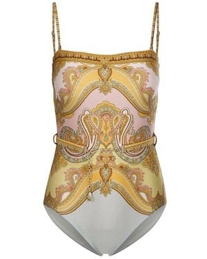 Zimmermann Maxine Chain Trim Swimsuit - White