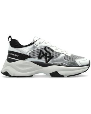 Stuart Weitzman Logo Patch Lace-Up Trainers - White