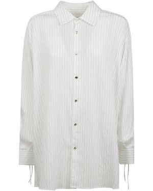 DARKPARK Keanu Striped Rouche Shirt - White