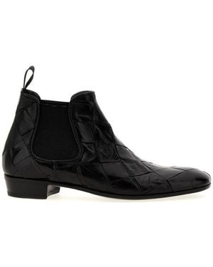 Lidfort Braided Pattern Ankle Boots - Black