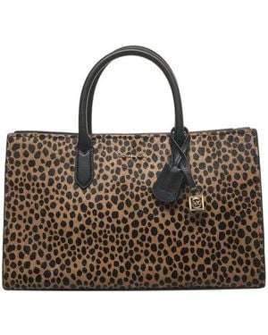 MICHAEL Michael Kors Scarlett Medium Cheetah Print Satchel Bag - Brown