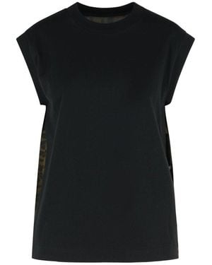 Sacai Leopard Print X Cotton Jersey T-shirt in Black | Lyst