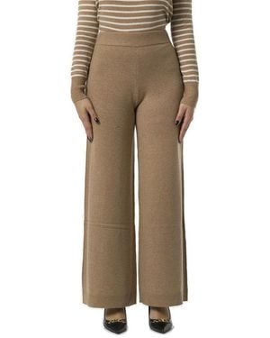 Pennyblack Wide-Leg Knitted Trousers - Natural