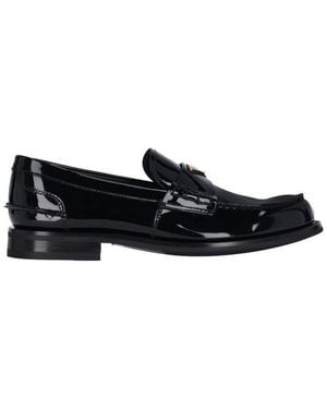 Prada Triangle-Logo Slip-On Loafers - Black