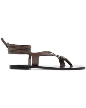 A.Emery Tie-Up Square Toe Sandals - Black