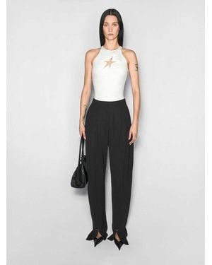 Mugler Star Elastic Tank Top - White