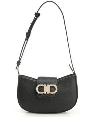 Ferragamo Double Gancini Mini Bag - Black