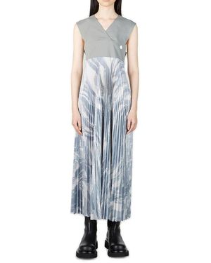 Moncler Genius 4 Moncler Hyke Plisse Maxi Dress - Grey