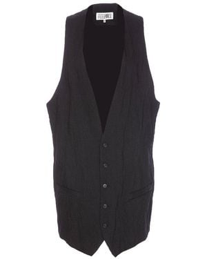 MM6 by Maison Martin Margiela V-Neck Vest - Black