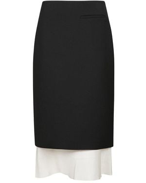 Rohe Rear Slit Pencil Midi Skirt - Black