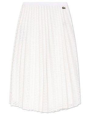 Lacoste Skirt With Logo - White