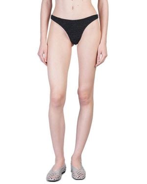 Mc2 Saint Barth Elise Classic Crinkle Lurex Swim Briefs - Black