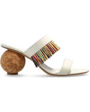 Ferragamo Fringed Slip-On Sandals - White