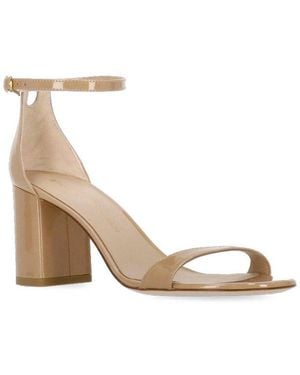 Stuart Weitzman Nudistarc 75 Block Sandals - Natural