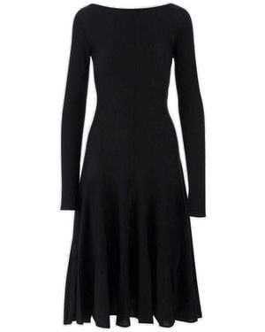 KHAITE Merino Wool Midi Dress - Black